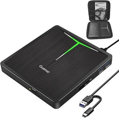 Зовнішній CD-DVD-привід Guamar, USB 3.0 Type +/-RW багатофункціональний фото