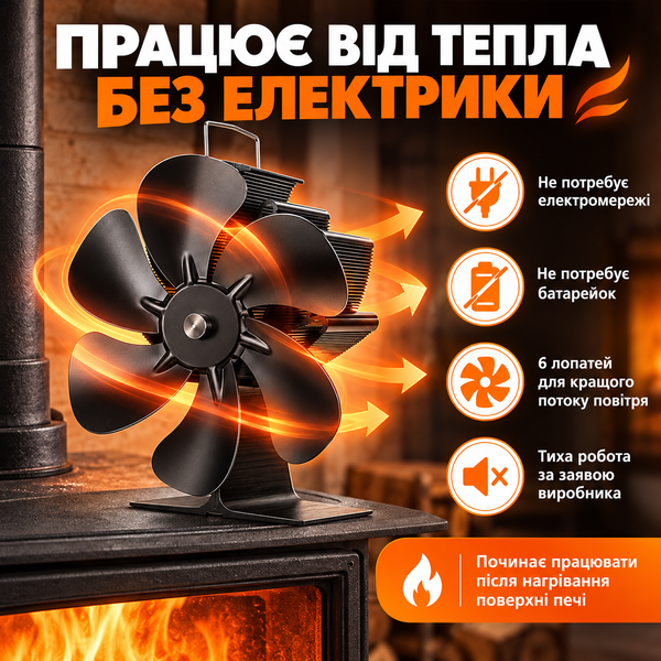 Термоэлектрический вентилятор для дровяной печи для распределения тепла