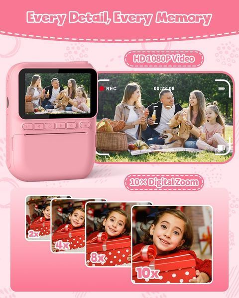 Детская камера мгновенной печати с 3.0&rdquo; HD-экраном.