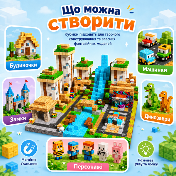 Магнитные блоки-конструктор для творческого строительства