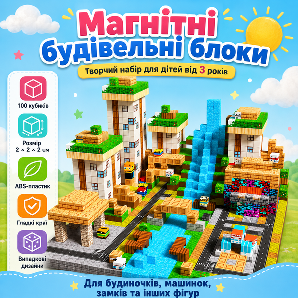 Магнитные блоки-конструктор для творческого строительства