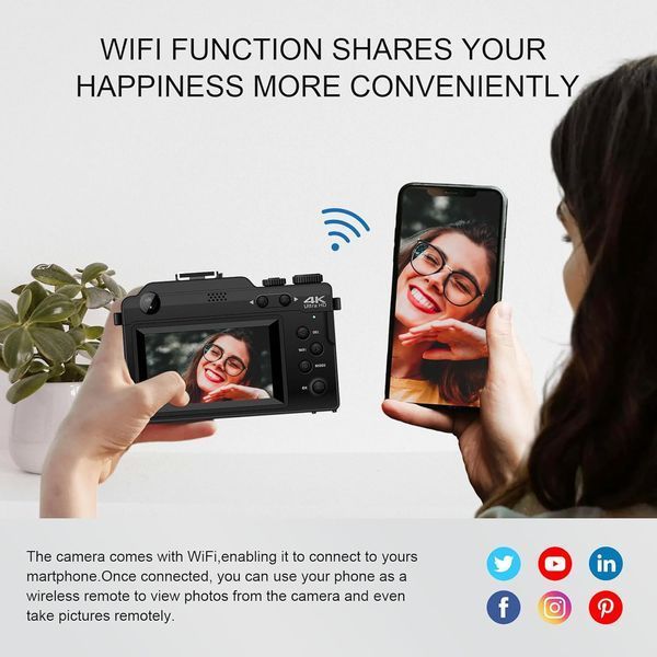 Цифрова камера Yatao з Wi-Fi 64-мегапіксельною фотозйомкою та комплектом камери для відеоблогу 4K 5K фото