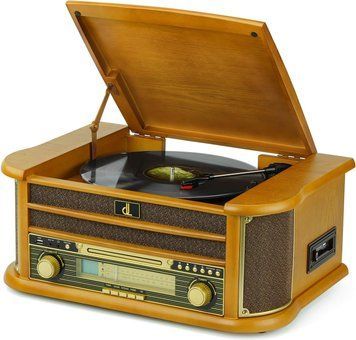Вінтажний музичний центр 5-в-1 з AM/FM-радіо фото