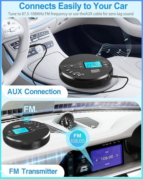 Портативний CD-програвач Sunoony Disman з Bluetooth та FM-передавачем фото