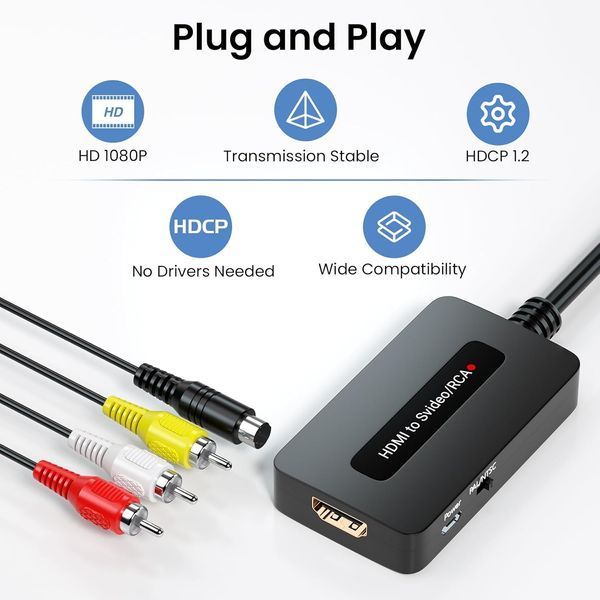 Конвертер HDMI у S Video RCA 1080P Generic фото