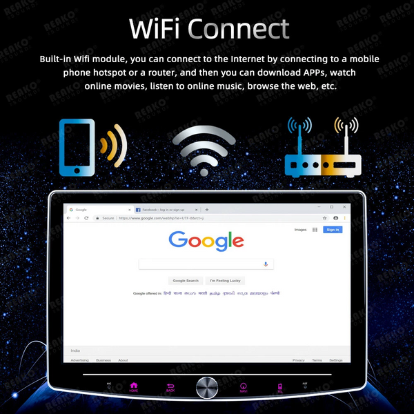 Мультимедийная автомагнитола с сенсорным экраном Android 12 с GPS и Wi-Fi