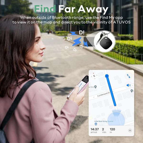 Смарт брелок, Bluetooth-трекер ATUVOS для ключів, гаманця, сумки (для iOS)