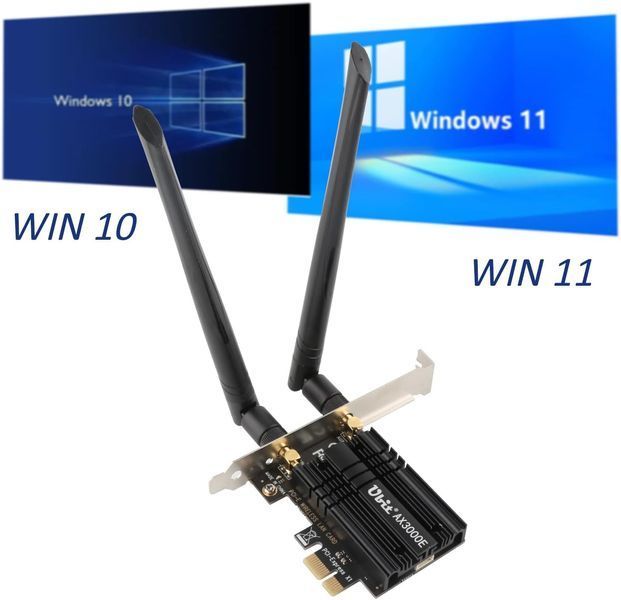 Сетевая карта WiFi+Bluetooth Ubit WiFi 6 AX3000E PCIE Max фото
