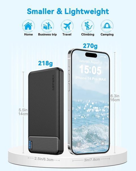 Портативний зарядний пристрій AsperX Power Bank 10000 мАг (комплект 2 шт) фото
