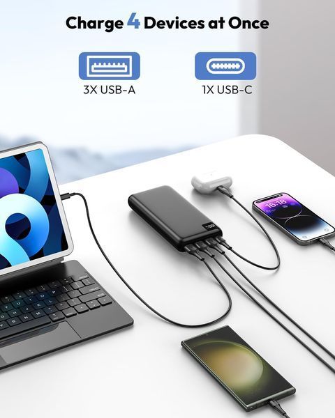 Портативний зарядний пристрій Power Bank 27000 mAh з PD 22.5W і 4 USB