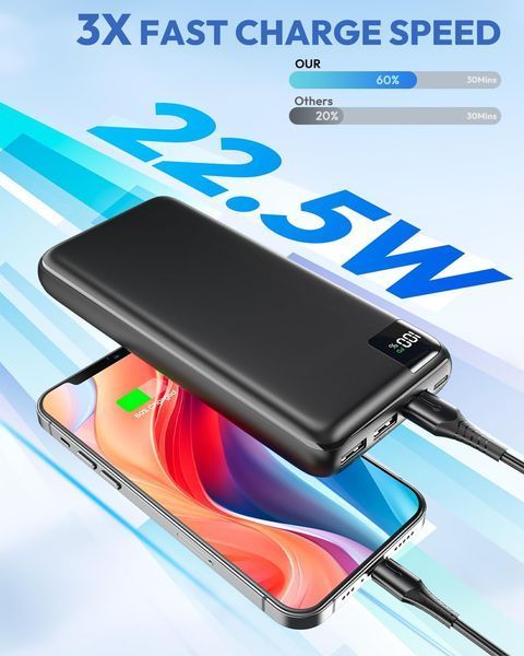 Портативний зарядний пристрій Power Bank 27000 mAh з PD 22.5W і 4 USB