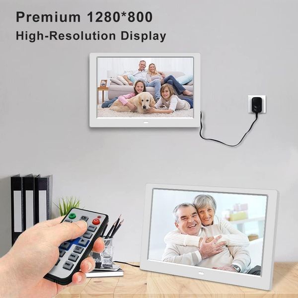 Цифровая фоторамка USB 10,1 дюйма / электрическая фоторамка с дисплеем IPS HD и пультом дистанционного управления