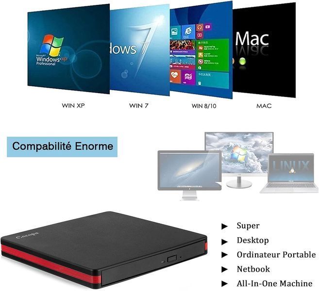 Зовнішній CD/DVD-привід Cocopa USB 3.0