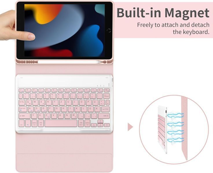 Чохол-клавіатура EasyAcc, сумісна із iPad 10,2 '' (9/8/7 покоління 2021/2020/2019)