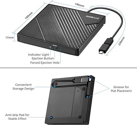 Внешний оптический DVD-привод Amicool USB 3.0 CD/DVD +/-RW фото