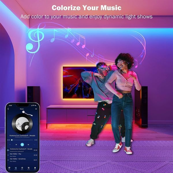 Світлодіодні стрічки  10 м із синхронізацією музики Bluetooth фото