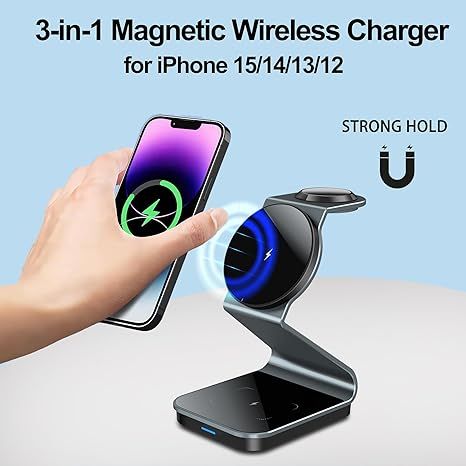 Зарядная станция 3 в 1 Yohczopu для iPhone с адаптером USB-C фото