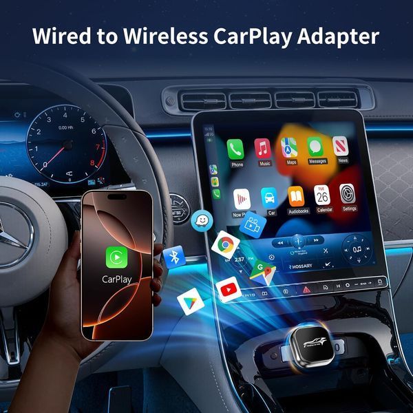 Бездротовий адаптер CarPlay для Apple CarPlay та Android Auto KOSSFEI
