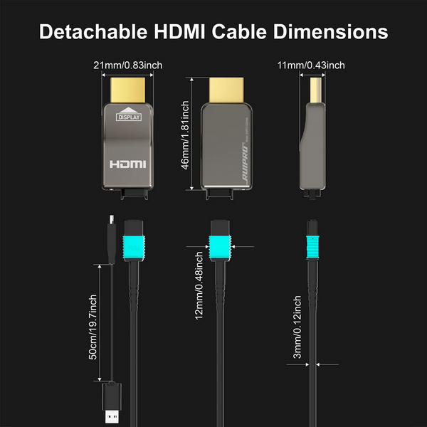 Оптоволоконный бронированный кабель HDMI 2.1 RUIPRO 8K фото