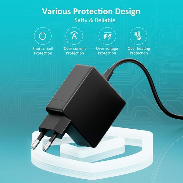 Універсальний зарядний пристрій для ноутбука Basicvolt 65 Вт