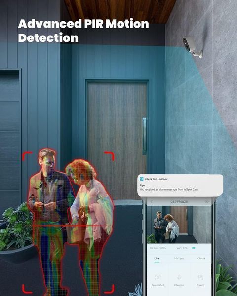 Бездротова камера відеоспостереження ieGeek 2K з живленням від акумулятора фото