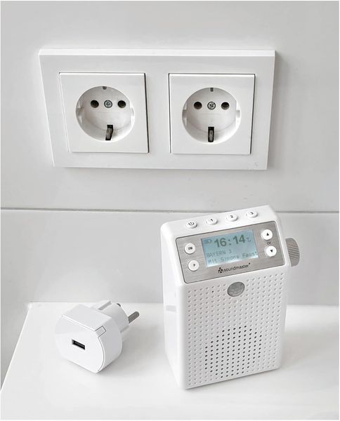 Настінний радіоприймач DAB+/FM Soundmaster DAB60WE з детектором руху та Li-On акумулятором 1200 мАг фото
