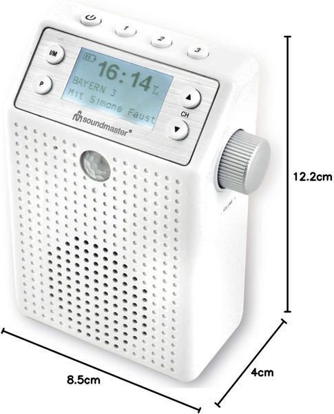 Настінний радіоприймач DAB+/FM Soundmaster DAB60WE з детектором руху та Li-On акумулятором 1200 мАг фото