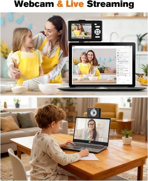 Портативна цифрова камера 4K 64MP з IPS 2.8" екраном фото