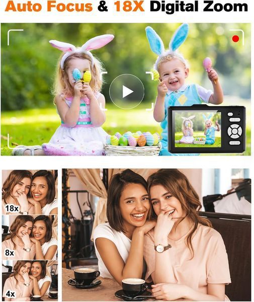 Портативна цифрова камера 4K 64MP з IPS 2.8" екраном фото