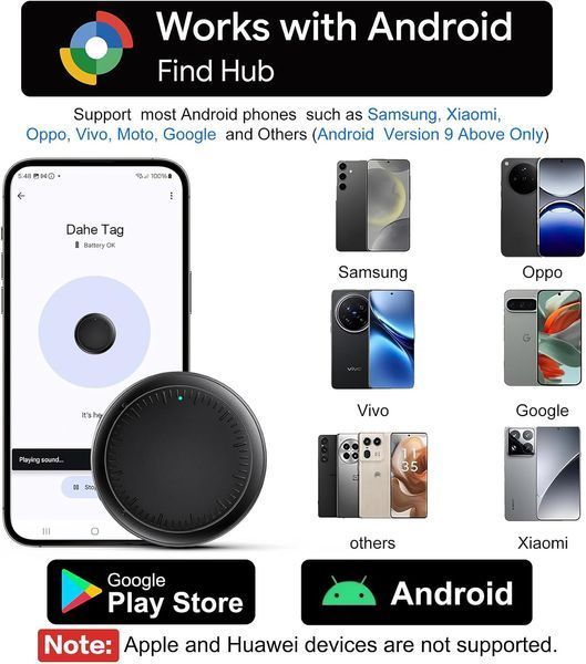 Набір Bluetooth-трекерів для пошуку речей сумісні з Google Find Hub (4 шт.)