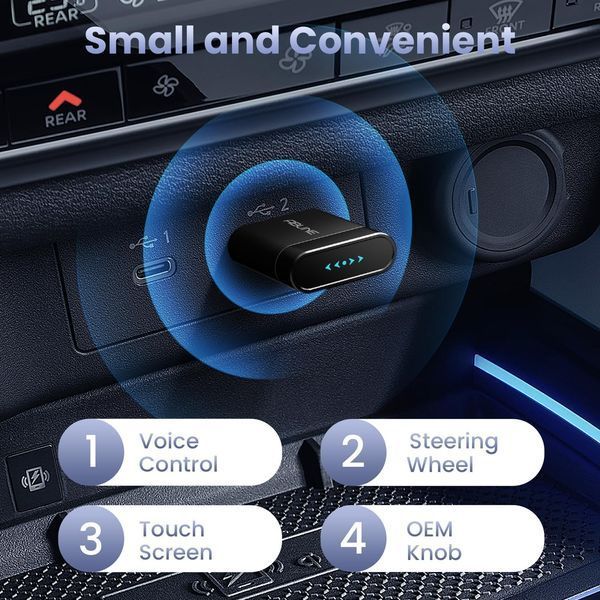 Мини-адаптер CarPlay для iPhone и Android Auto