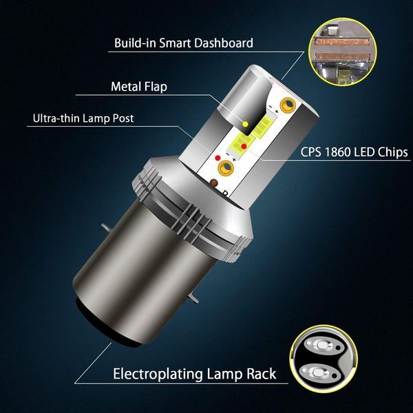Светодиодная фара Asasytal S2 Ba20d / светодиодная лампа для фар мотоцикла DC12V/24V 20W (комплект 2 шт.)