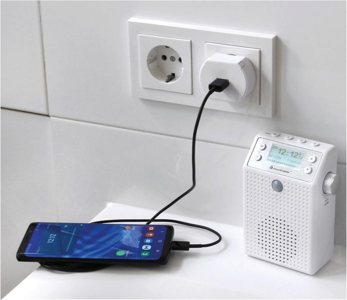 Настінний радіоприймач DAB+/FM Soundmaster DAB60WE з детектором руху та Li-On акумулятором 1200 мАг фото