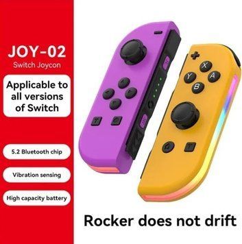 Геймпад Joy-Con Switch 2, колір неоново-фіолетовий та неоново-помаранчевий  фото