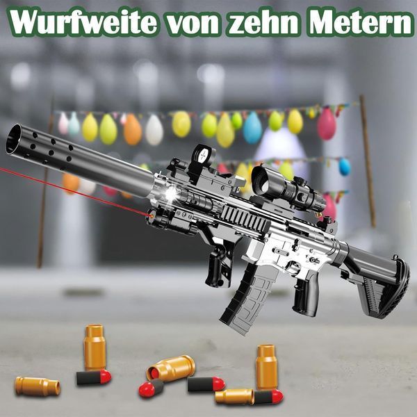 Игрушечный пистолет M416 2-в-1 с мягкими шарами