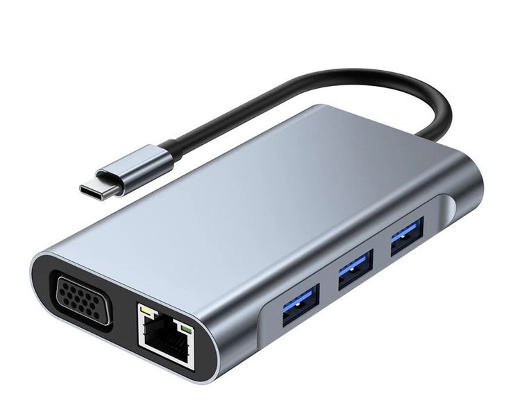 USB Type-C Hub хаб 7 в 1 (USB x3, HDMI, VGA, LAN, Type-C) Shenzhen Technology Co