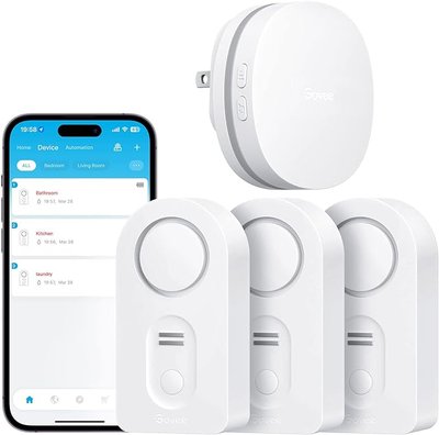 Датчик утечки воды Govee Wi-Fi Water Sensors Alarm система умный дом 3 шт/уп