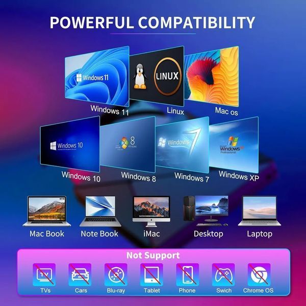Внешний оптический привод Umanij CD/DVD-RW с USB 3.0 и USB Type-C