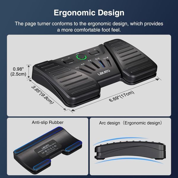 Бездротова Bluetooth-педаль LEKATO для перегортання сторінок