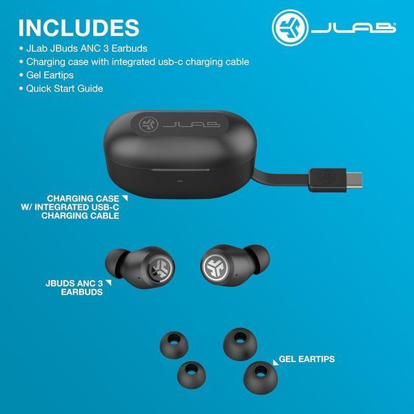 Бездротові наушники-вкладиші JLab JBuds ANC 3 Black фото