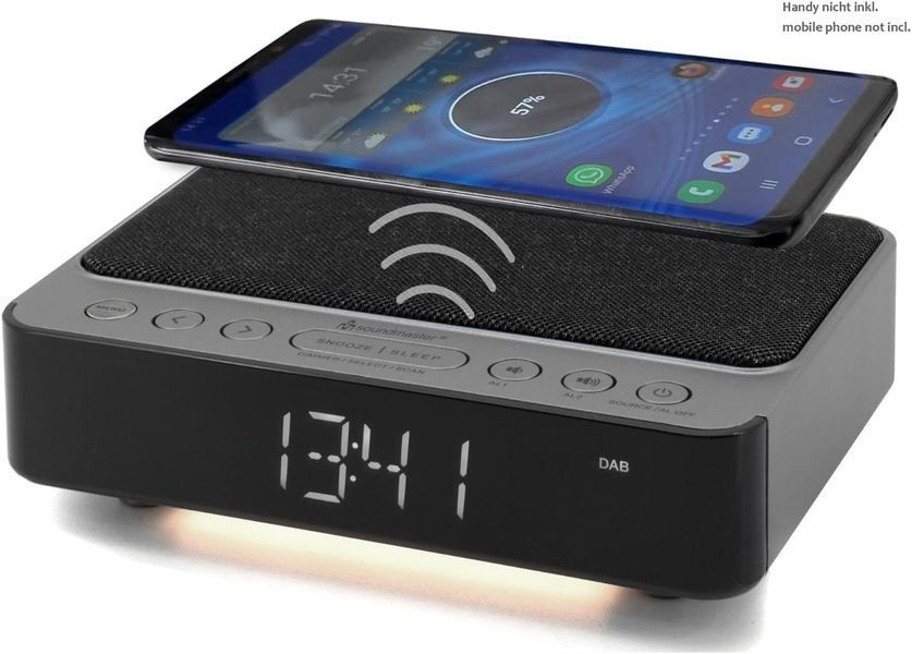 Цифровий радіобудильник Soundmaster UR250AN DAB+ із бездротовою зарядною станцією фото