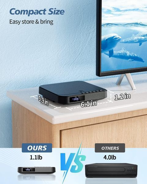 Міні DVD-програвач DESOBRY HDMI 1080P HD для Smart TV з безрегіональним режимом фото