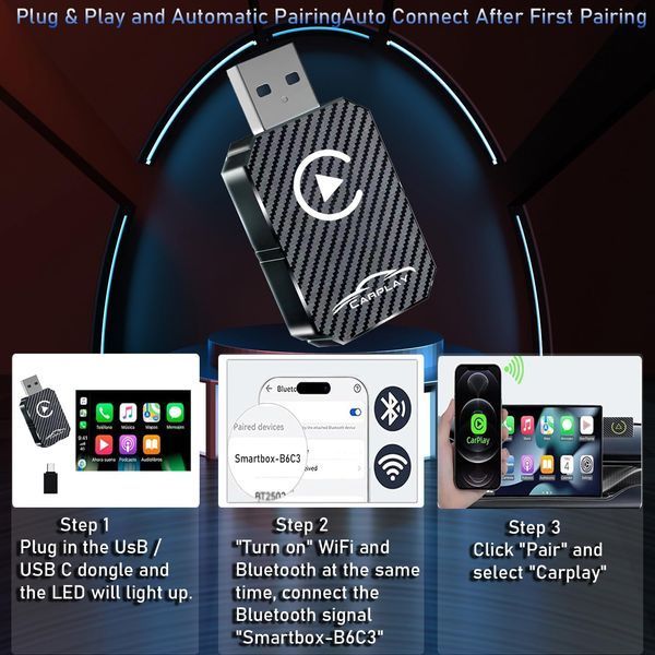 Бездротовий адаптер CarPlay для автомобілів