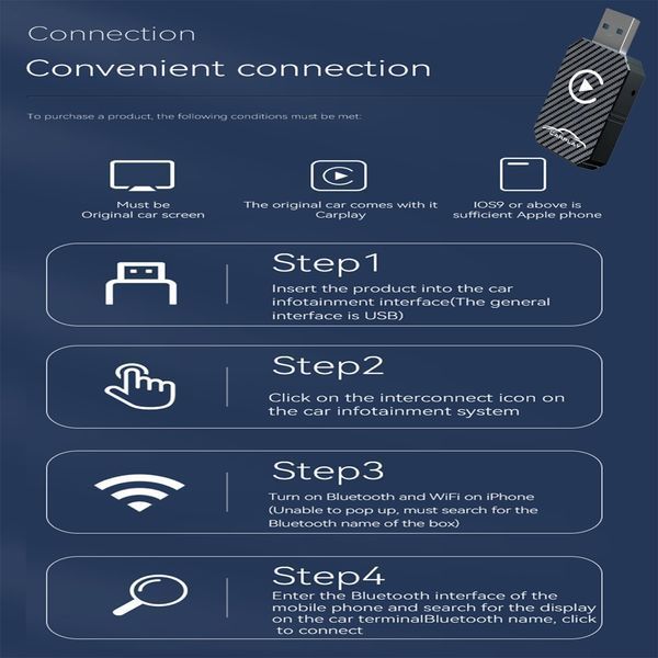 Бездротовий адаптер CarPlay для автомобілів