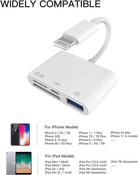 Адаптер переходник для iPhone JH-0512 Lighting to USB3.0 для подключения камеры