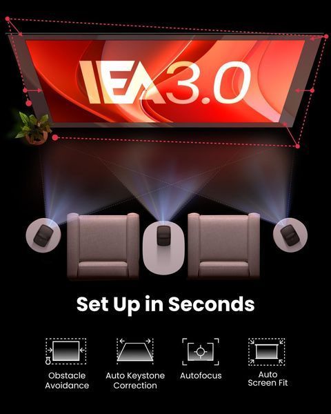 Міні-проектор Mars 3 Air  &ndash; 1080p з Google TV та екраном до 150"