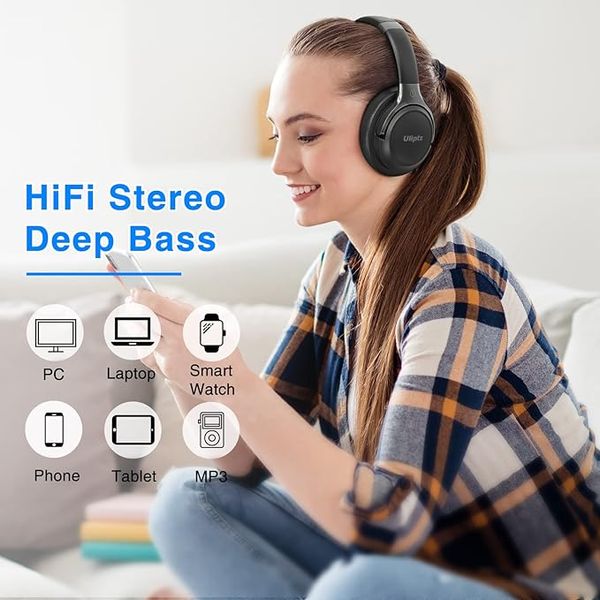 Бездротові Bluetooth-навушники Uliptz WH202A з мікрофоном USB-C фото