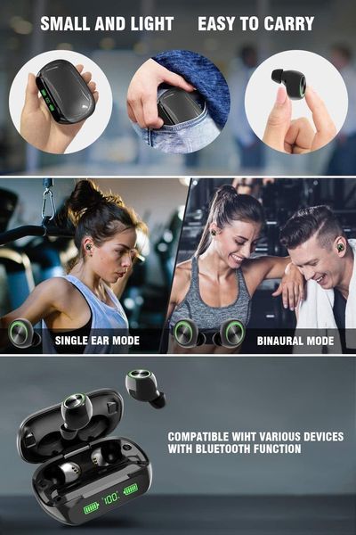 Беспроводные Bluetooth наушники YINPUTENGS 200 ч, IP7, 2000 мАч фото