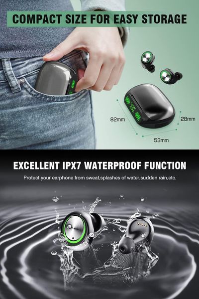 Беспроводные Bluetooth наушники YINPUTENGS 200 ч, IP7, 2000 мАч фото