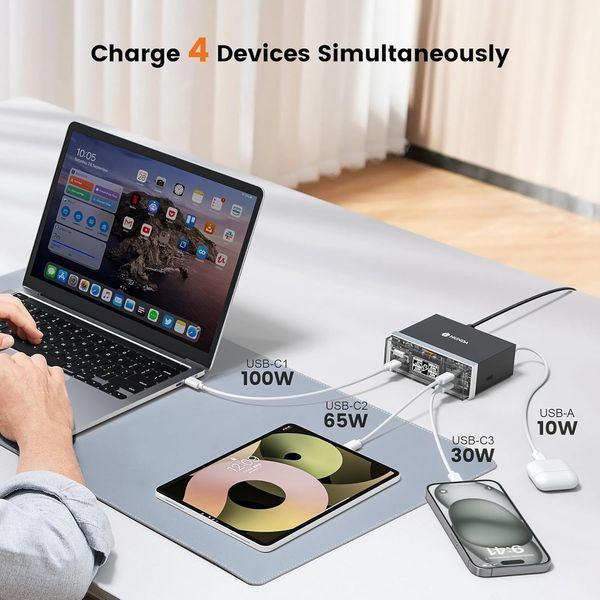Зарядное устройство USB-C 210W с дисплеем 100W фото